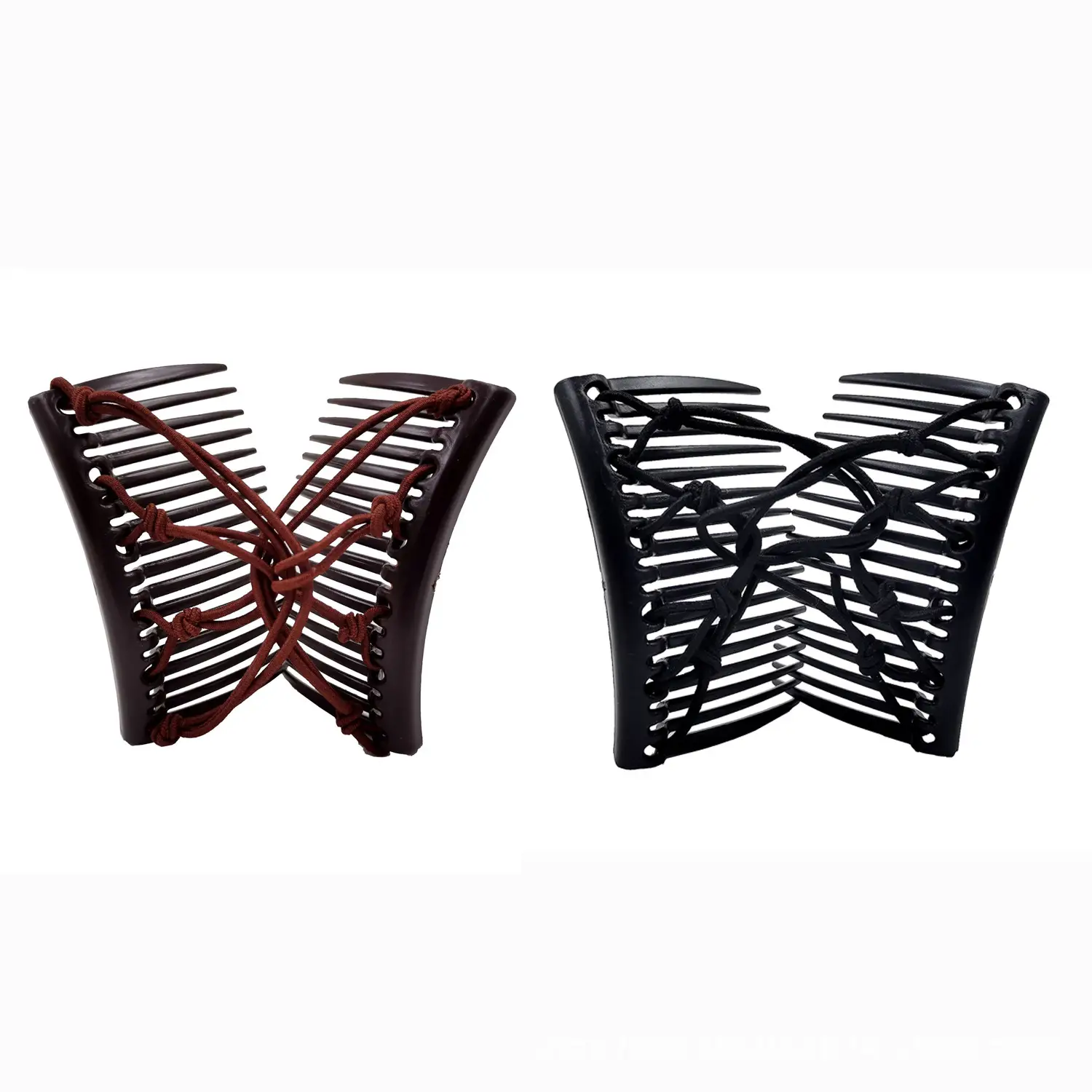 Cross-Crystal Hair Comb with Red Elastic Rope Curler — feature 3