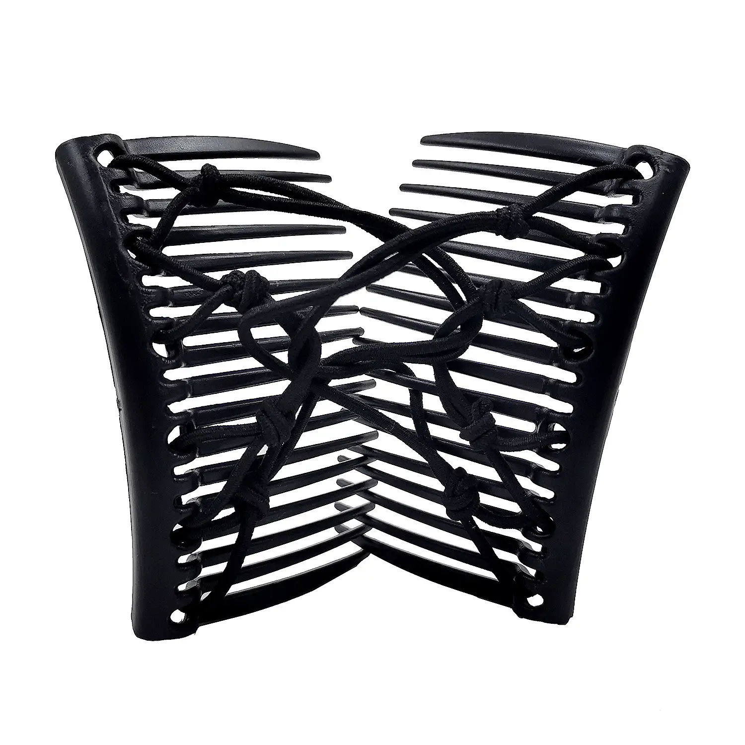 Cross-Crystal Hair Comb with Red Elastic Rope Curler — feature 4