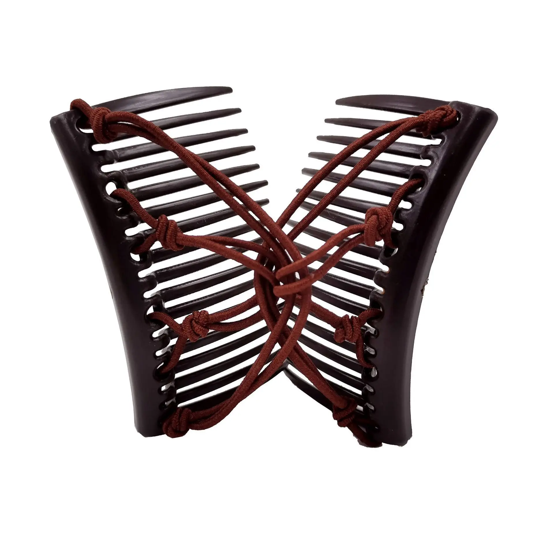 Cross-Crystal Hair Comb with Red Elastic Rope Curler — feature 5