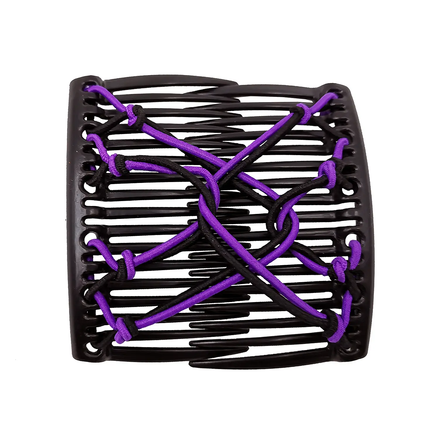 Cross-Crystal Hair Comb with Red Elastic Rope Curler - Image 4