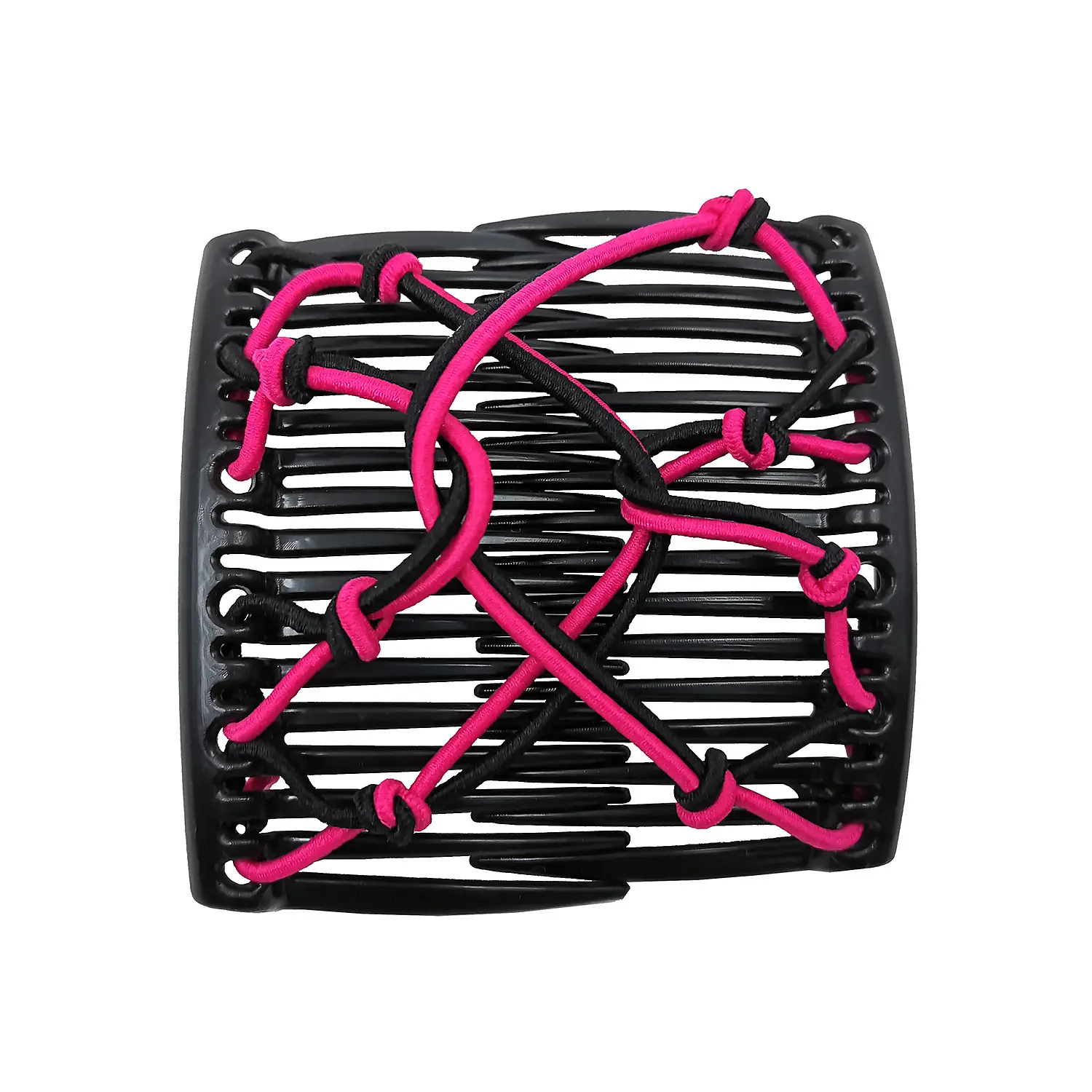Cross-Crystal Hair Comb with Red Elastic Rope Curler - Image 6