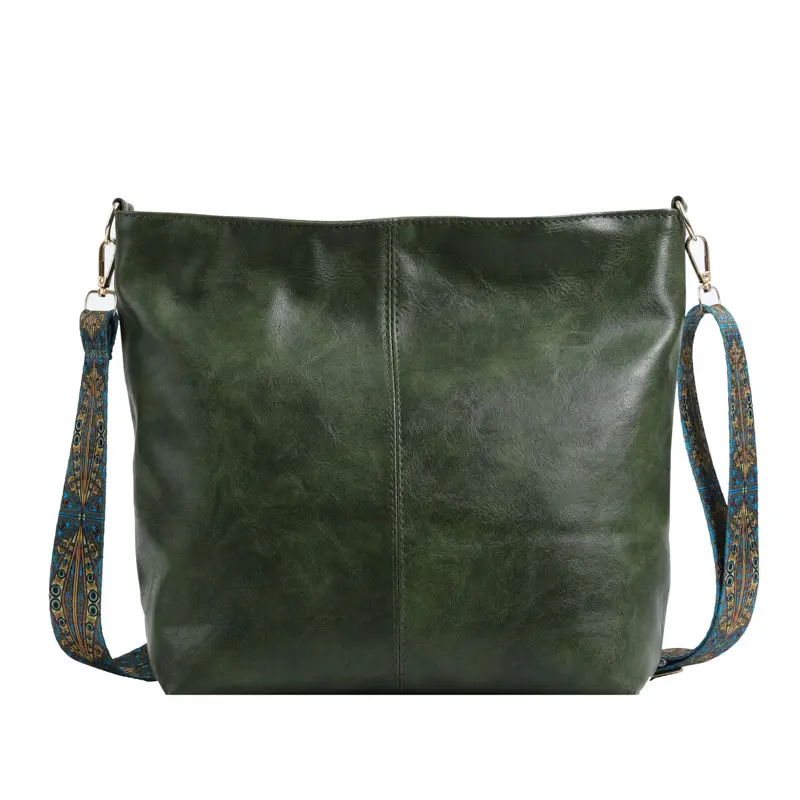 Women Vintage Green Leather Shoulder Crossbody Bag 2023 - Image 9
