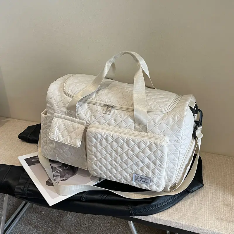 Cross-border Travel Bag White Pink Large Capacity Lightweight - Image 8