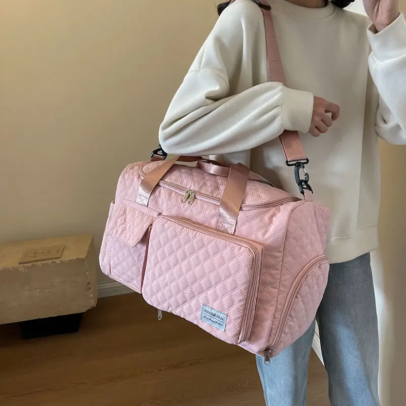 Cross-border Travel Bag White Pink Large Capacity Lightweight - Image 9