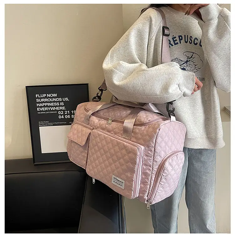 Cross-border Travel Bag White Pink Large Capacity Lightweight — feature 23