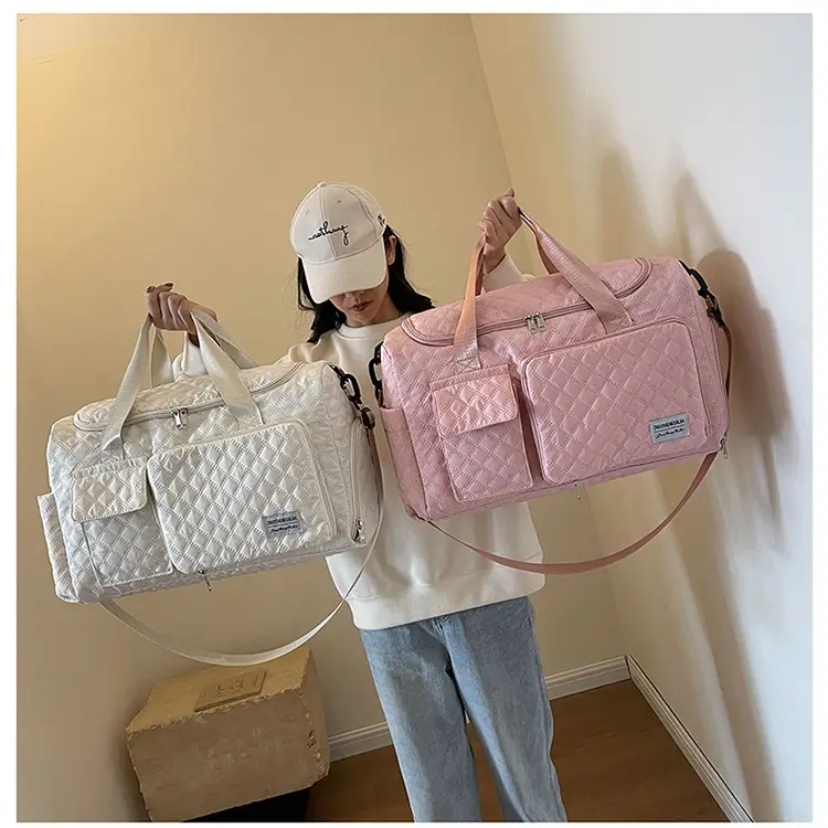 Cross-border Travel Bag White Pink Large Capacity Lightweight — feature 27