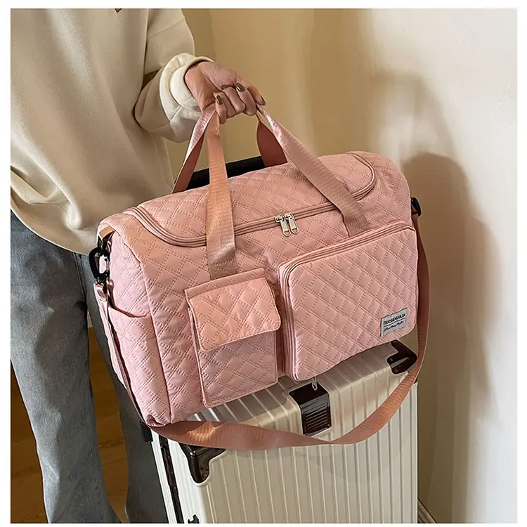 Cross-border Travel Bag White Pink Large Capacity Lightweight — feature 28