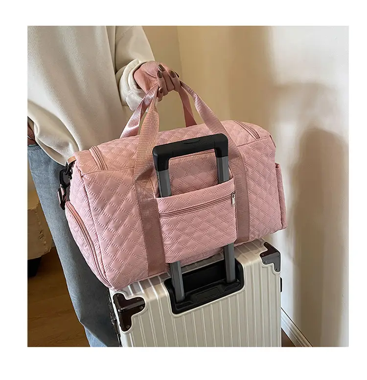 Cross-border Travel Bag White Pink Large Capacity Lightweight — feature 3