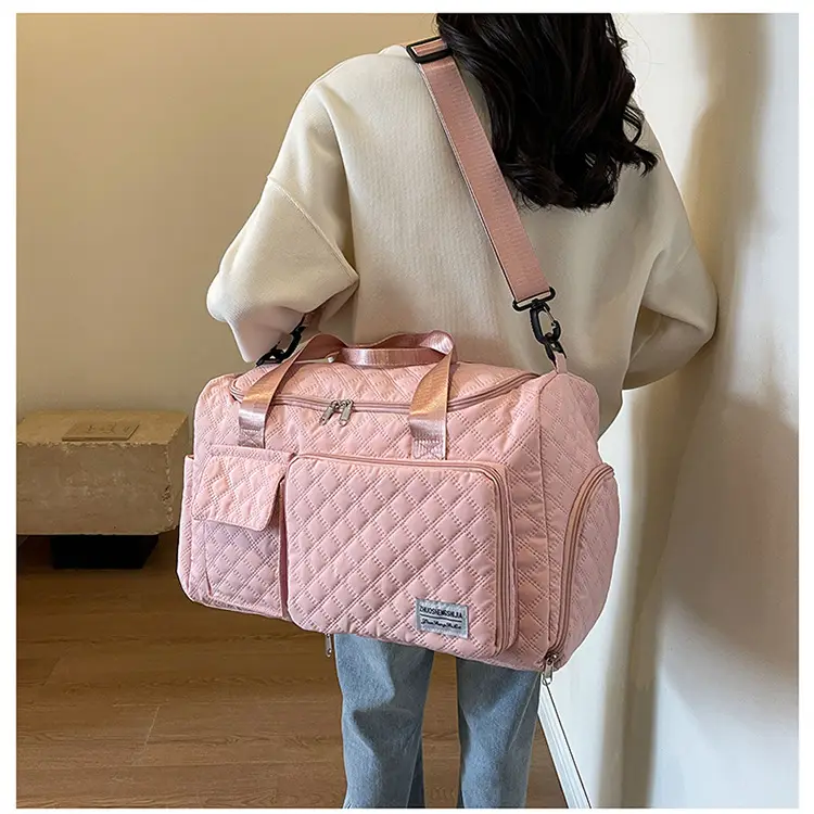 Cross-border Travel Bag White Pink Large Capacity Lightweight — feature 31