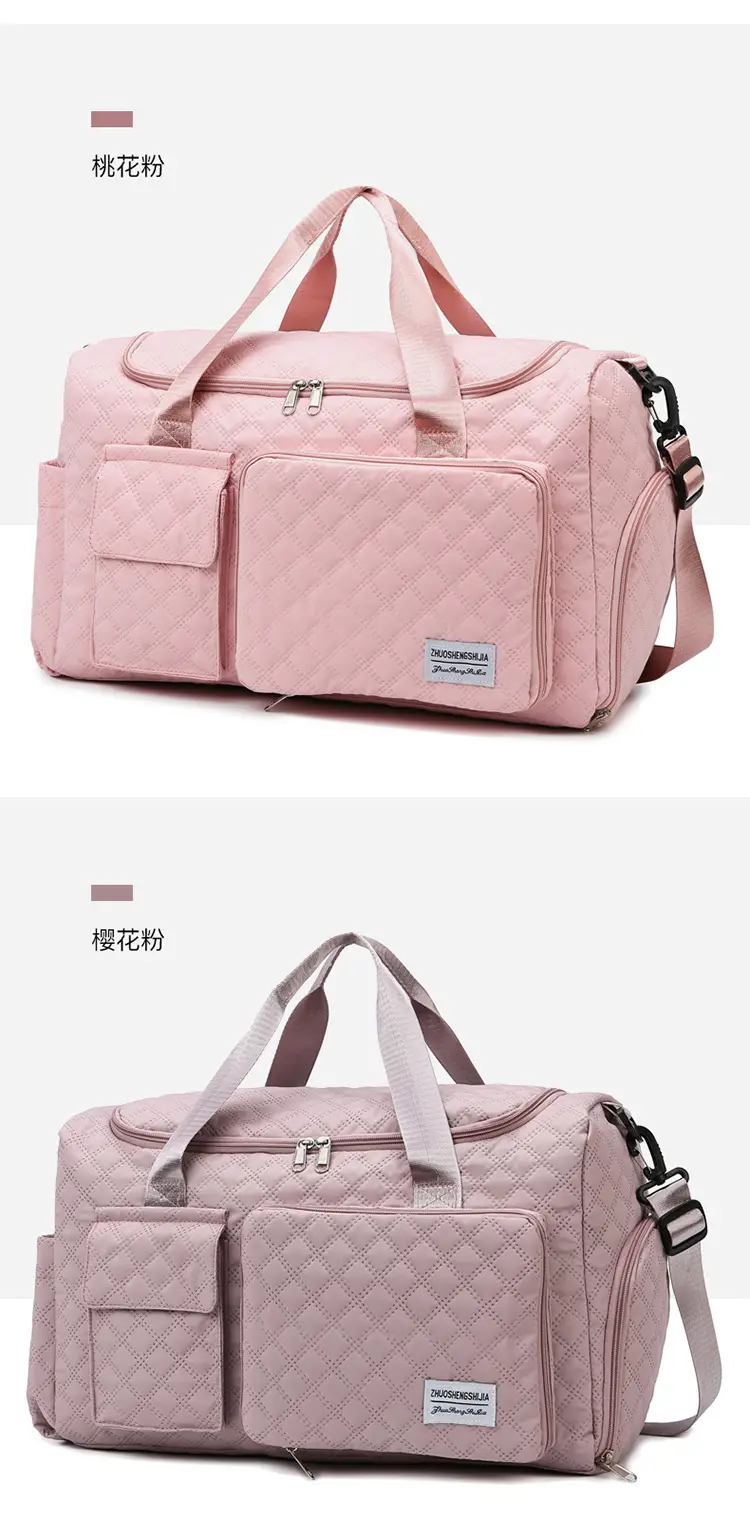 Cross-border Travel Bag White Pink Large Capacity Lightweight — feature 38