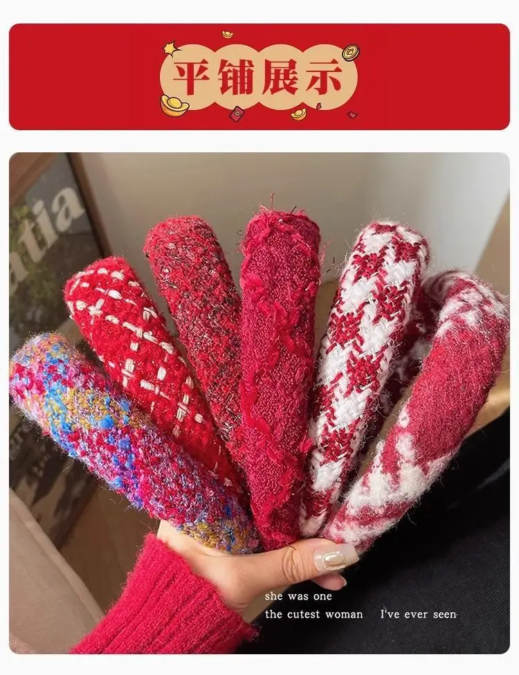 Red High-Skull New Year Hairband for Women — feature 4