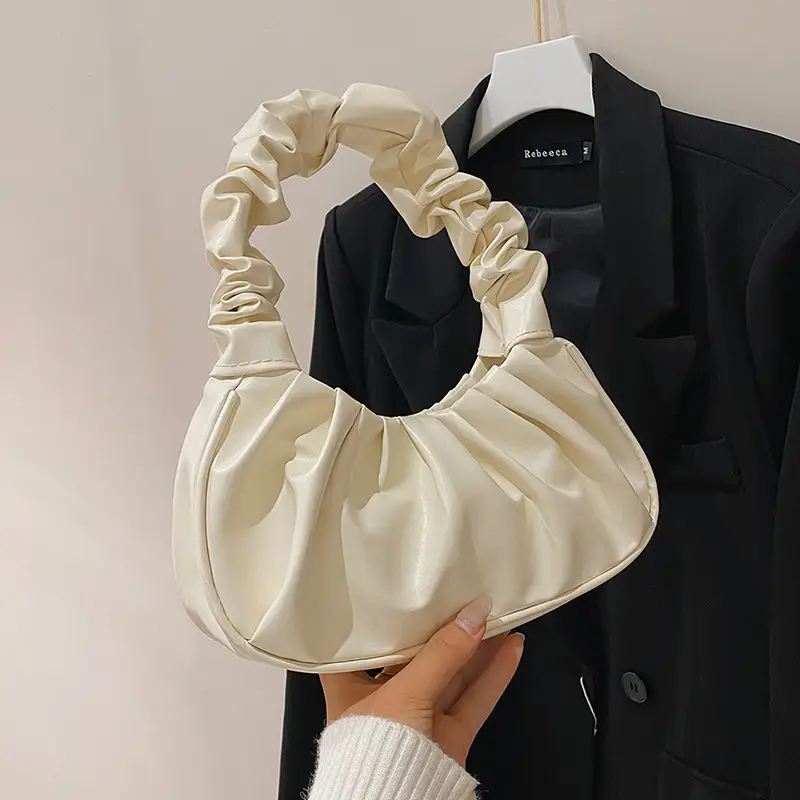 Pink Ruffled Shoulder Bag for Women - Image 2