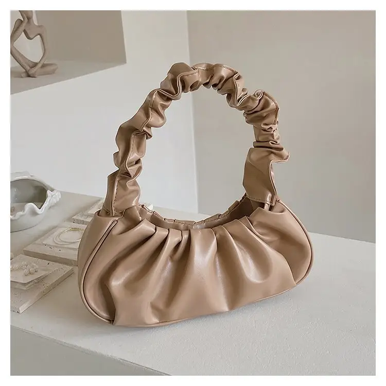 Pink Ruffled Shoulder Bag for Women - Image 8