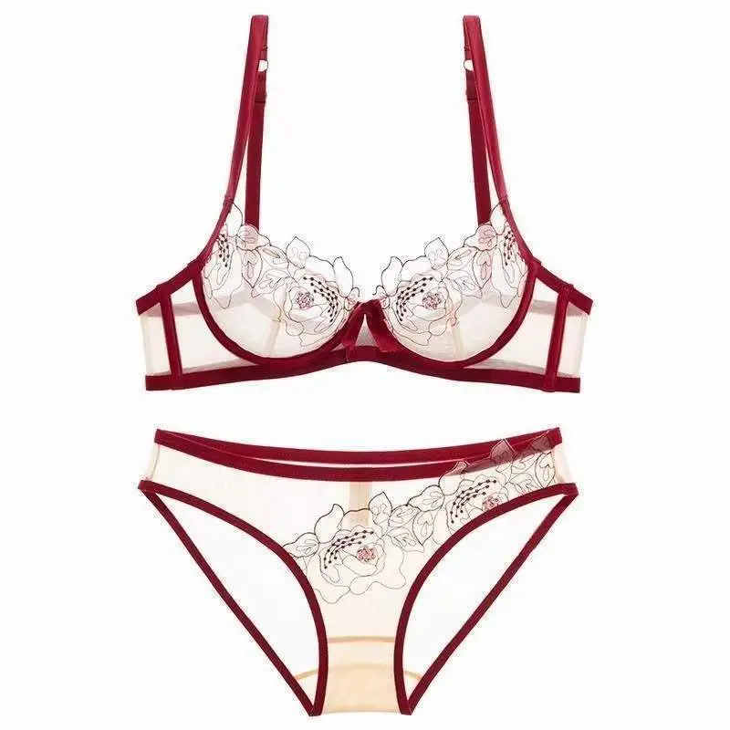 French Style Lace Bra Suit Women Sexy Big Chest Small — feature 13