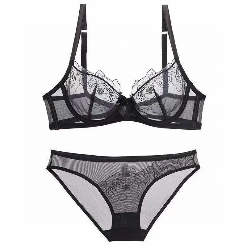 French Style Lace Bra Suit Women Sexy Big Chest Small — feature 14