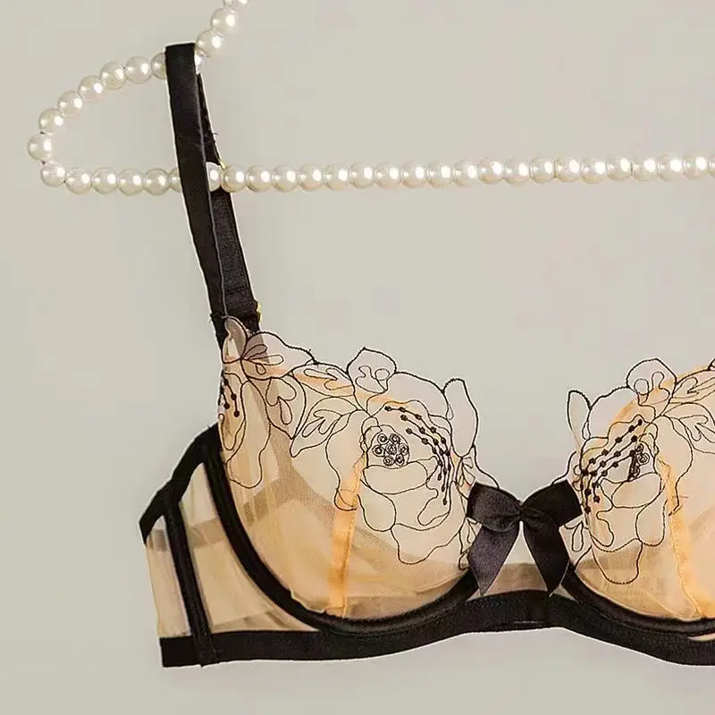 French Style Lace Bra Suit Women Sexy Big Chest Small — feature 16