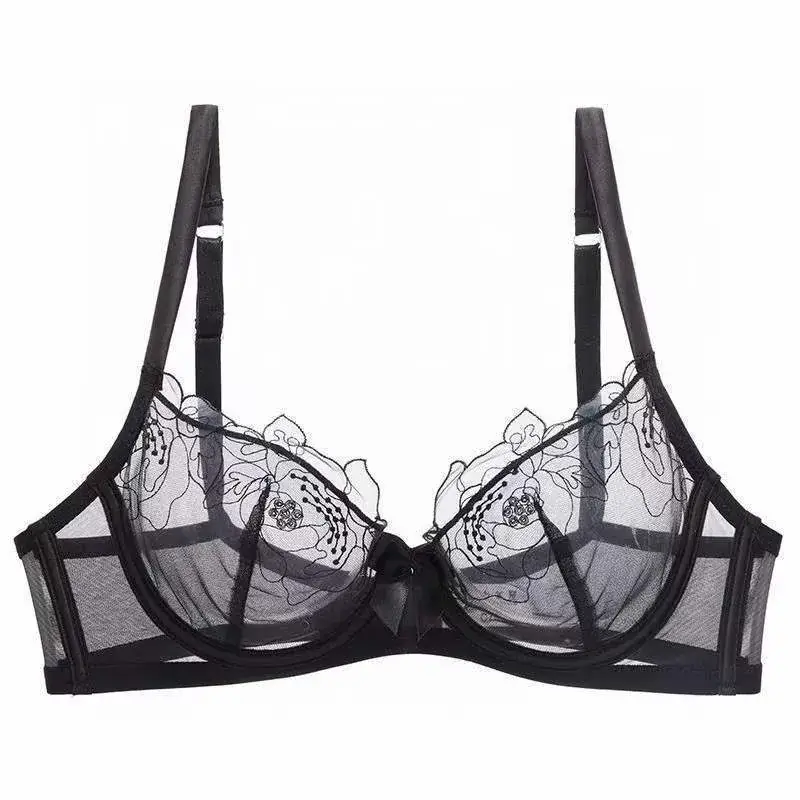 French Style Lace Bra Suit Women Sexy Big Chest Small - Image 2