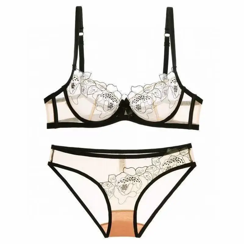 French Style Lace Bra Suit Women Sexy Big Chest Small - Image 4