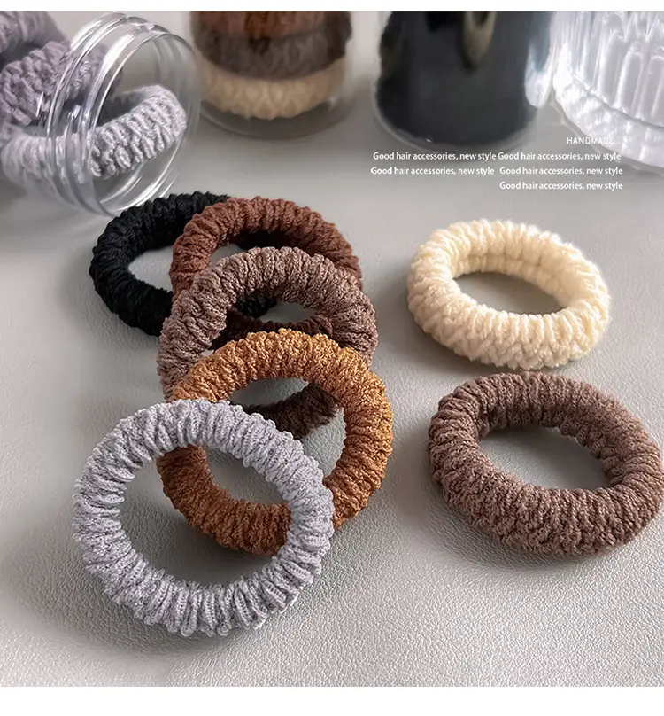 Warm Barrel Hair Bands for Winter, Multi Color, High Elastic, Thickened, Warm, All-Match — feature 7