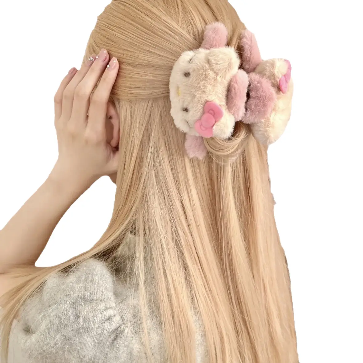 Cute Plush Kitty Hair Clip Autumn Winter Kawaii - Image 11