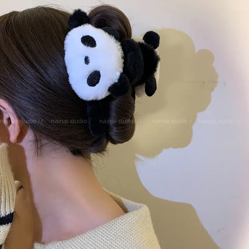 Cute Plush Kitty Hair Clip Autumn Winter Kawaii - Image 2