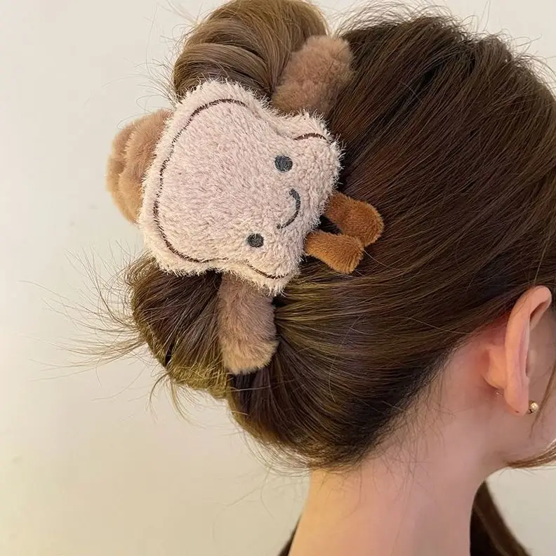 Cute Plush Kitty Hair Clip Autumn Winter Kawaii - Image 4