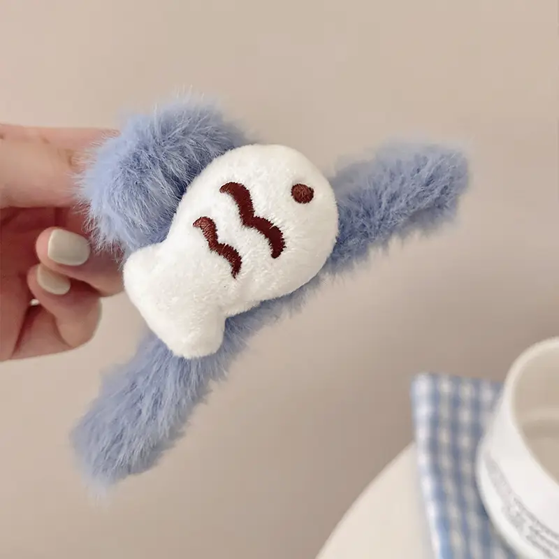 Cute Plush Kitty Hair Clip Autumn Winter Kawaii - Image 5