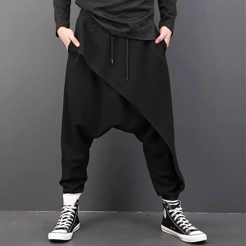 Men Black Harem Pants Casual Skinny Loose Fit 2023 - Image 3
