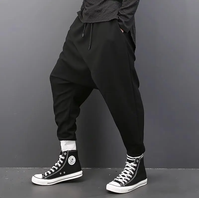 Men Black Harem Pants Casual Skinny Loose Fit 2023 - Image 5