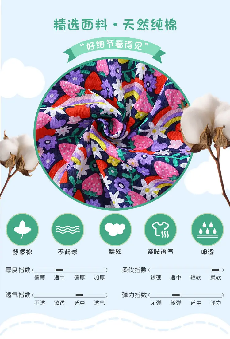 Girls Cartoon Printed Summer Dress Round Neck Short Sleeve — feature 34