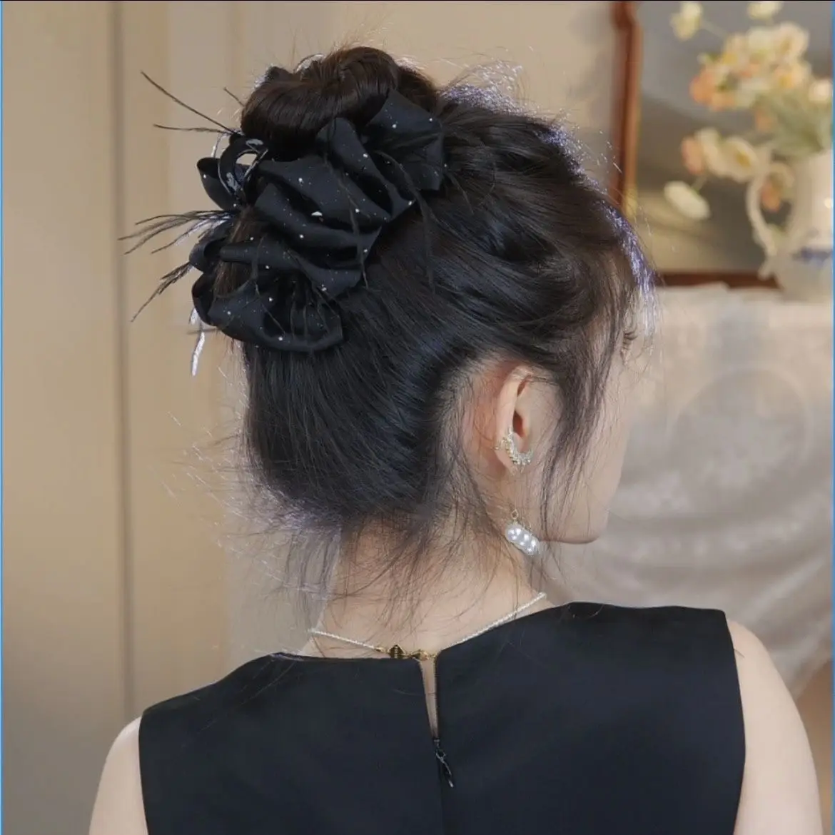 Black Butterfly Hairpin Bow Clip Back Head Accessories - Image 4