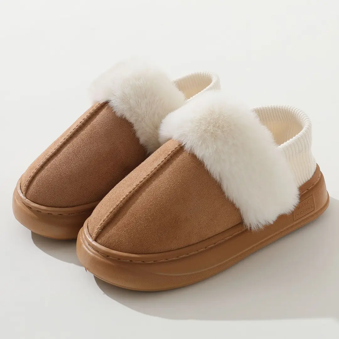 Tasman bag mouth winter bag heel indoor thick bottom home fleece-lined cotton slippers women's outer wear autumn and winter Maillard — feature 13