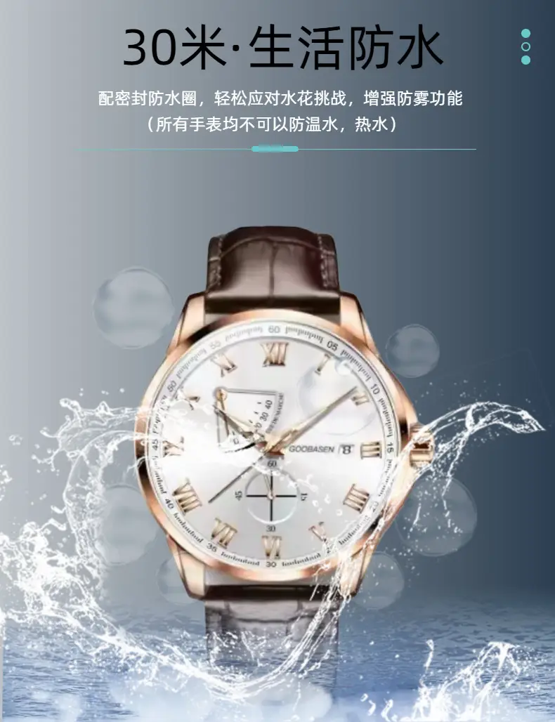 Guberson Quartz Men's Watch Waterproof Luminous Calendar — feature 4