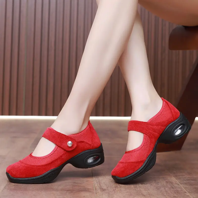 Dancing Shoes Women's Comfortable Soft Sole Square Dancing Women's Shoes Mesh Shoes for Moms Old Beijing Cloth Shoes Thick Sole Work Shoes - Image 6