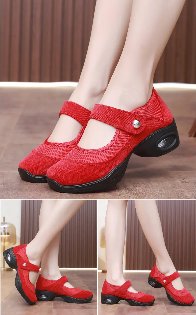 Dancing Shoes Women's Comfortable Soft Sole Square Dancing Women's Shoes Mesh Shoes for Moms Old Beijing Cloth Shoes Thick Sole Work Shoes — feature 15