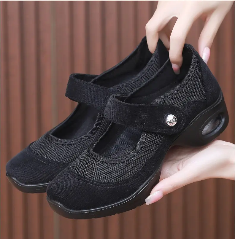 Dancing Shoes Women's Comfortable Soft Sole Square Dancing Women's Shoes Mesh Shoes for Moms Old Beijing Cloth Shoes Thick Sole Work Shoes — feature 18