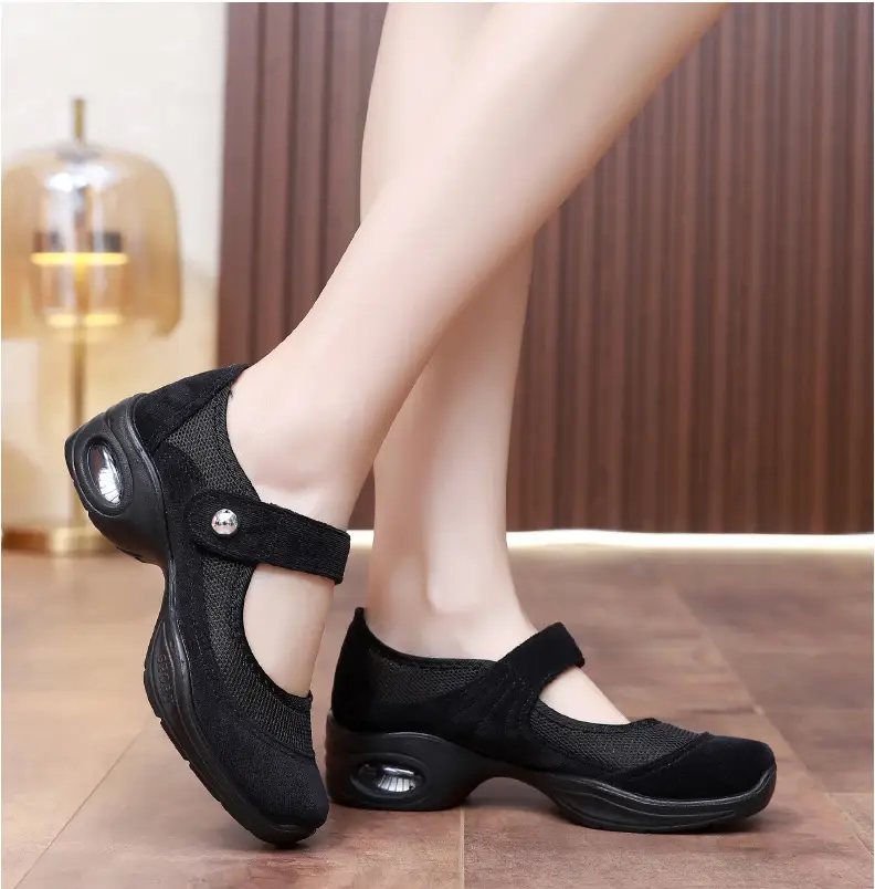 Dancing Shoes Women's Comfortable Soft Sole Square Dancing Women's Shoes Mesh Shoes for Moms Old Beijing Cloth Shoes Thick Sole Work Shoes — feature 20