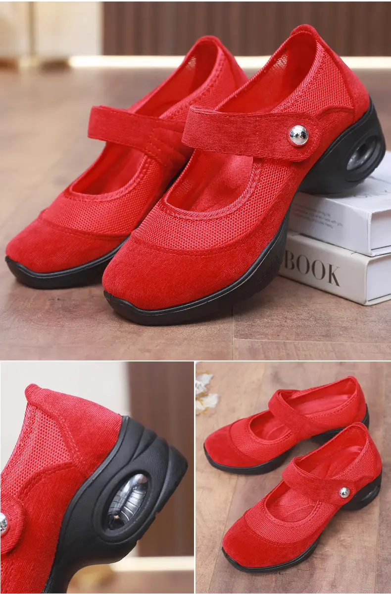 Dancing Shoes Women's Comfortable Soft Sole Square Dancing Women's Shoes Mesh Shoes for Moms Old Beijing Cloth Shoes Thick Sole Work Shoes — feature 21