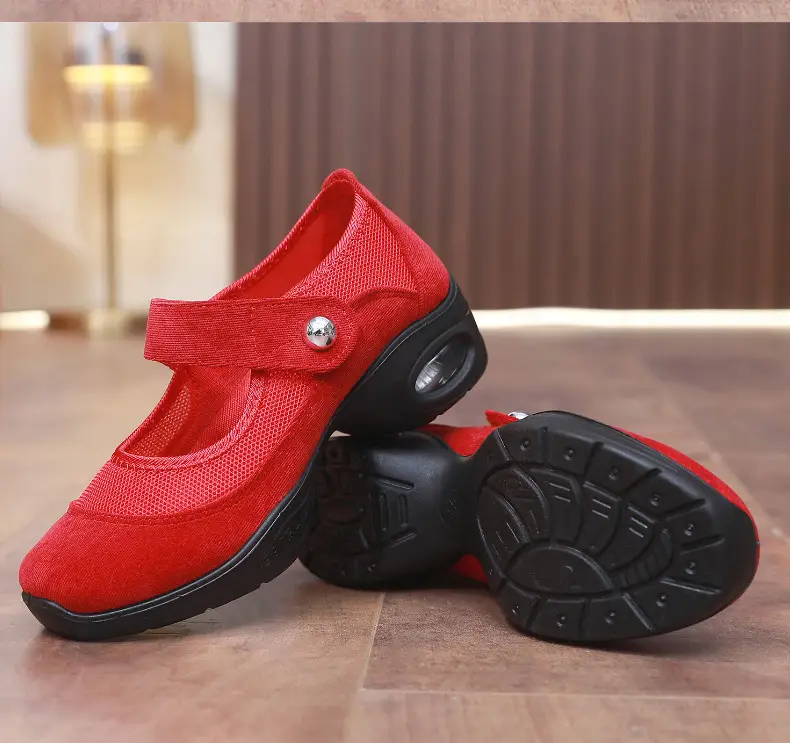 Dancing Shoes Women's Comfortable Soft Sole Square Dancing Women's Shoes Mesh Shoes for Moms Old Beijing Cloth Shoes Thick Sole Work Shoes — feature 23