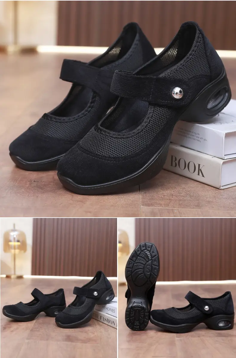 Dancing Shoes Women's Comfortable Soft Sole Square Dancing Women's Shoes Mesh Shoes for Moms Old Beijing Cloth Shoes Thick Sole Work Shoes — feature 25
