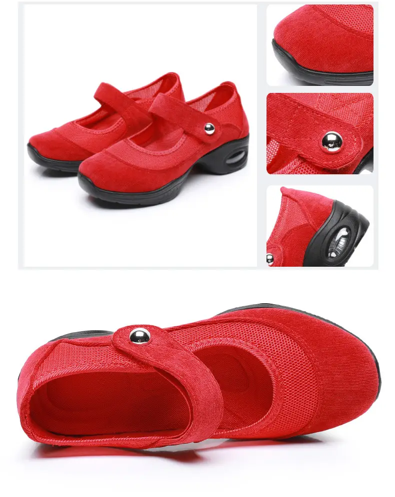 Dancing Shoes Women's Comfortable Soft Sole Square Dancing Women's Shoes Mesh Shoes for Moms Old Beijing Cloth Shoes Thick Sole Work Shoes — feature 28