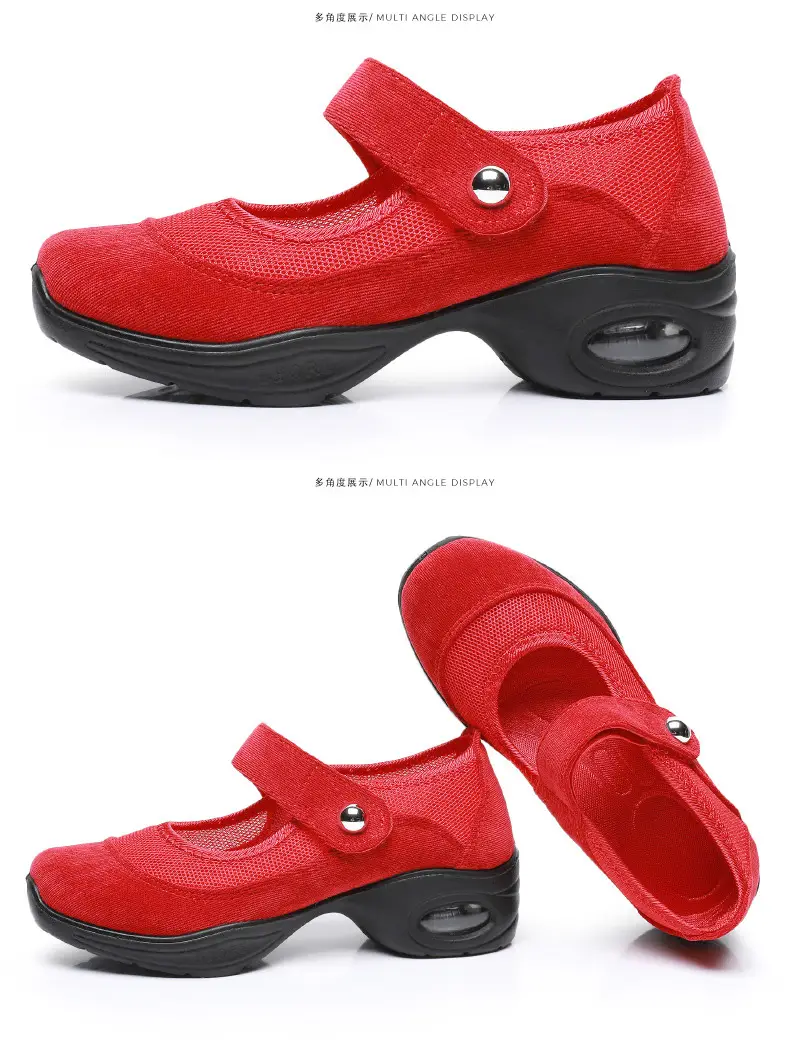 Dancing Shoes Women's Comfortable Soft Sole Square Dancing Women's Shoes Mesh Shoes for Moms Old Beijing Cloth Shoes Thick Sole Work Shoes — feature 29