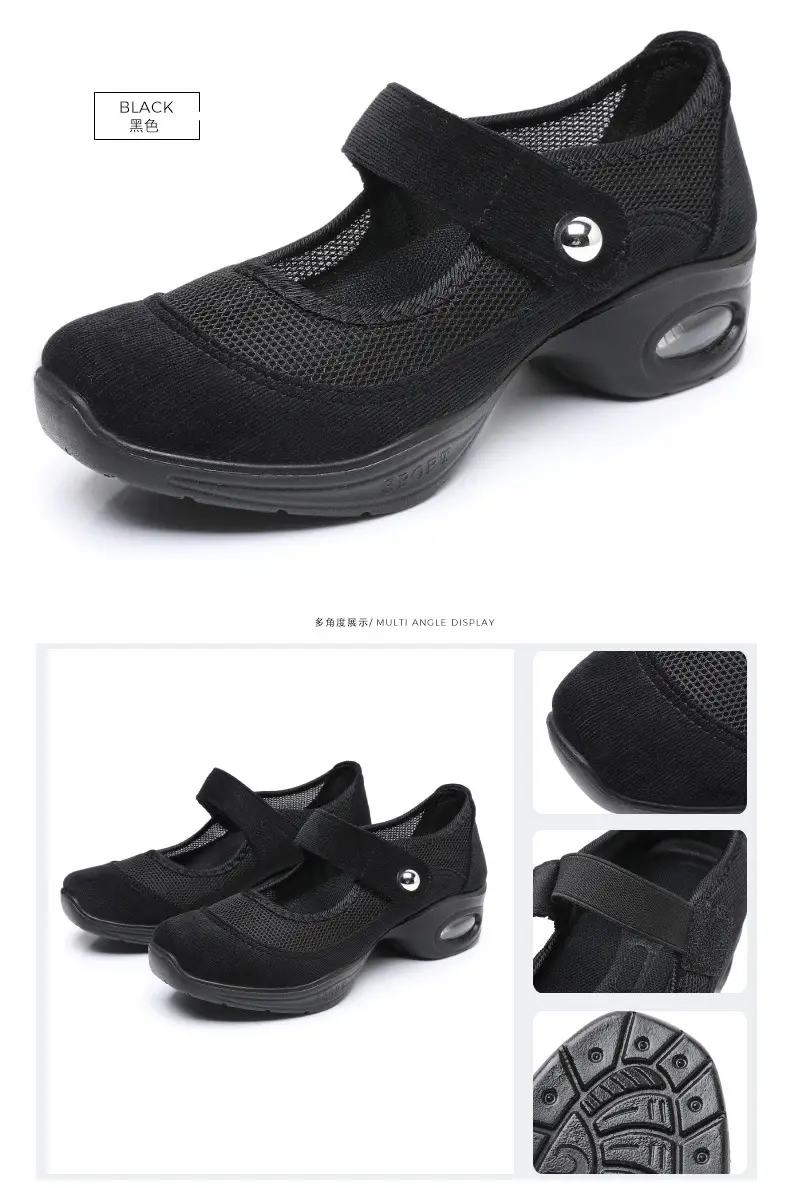 Dancing Shoes Women's Comfortable Soft Sole Square Dancing Women's Shoes Mesh Shoes for Moms Old Beijing Cloth Shoes Thick Sole Work Shoes — feature 31