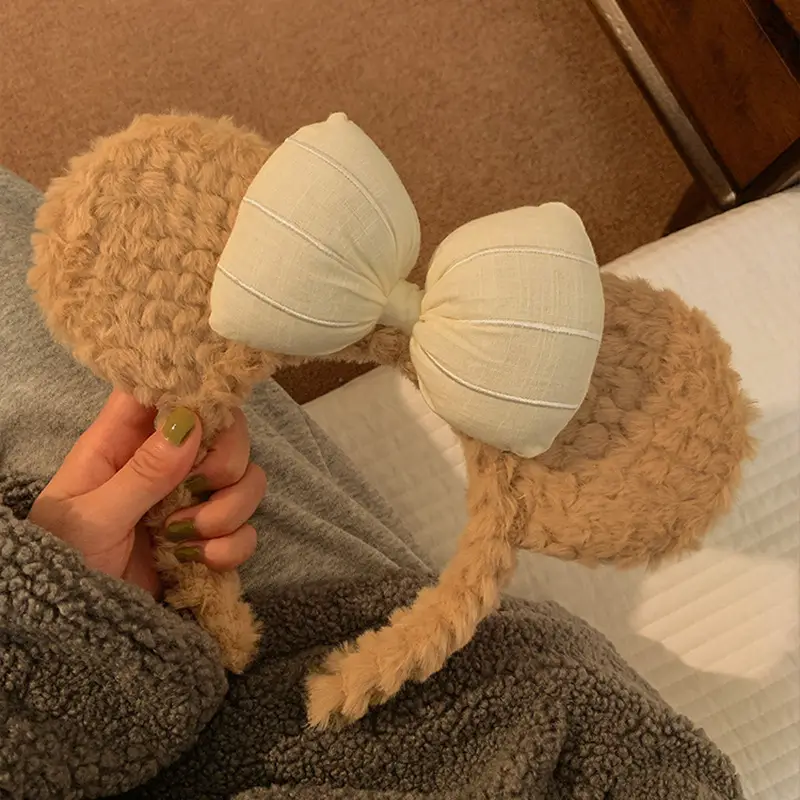 Plush Bear Ear Headband for Women Winter Warm Hairpin — feature 4