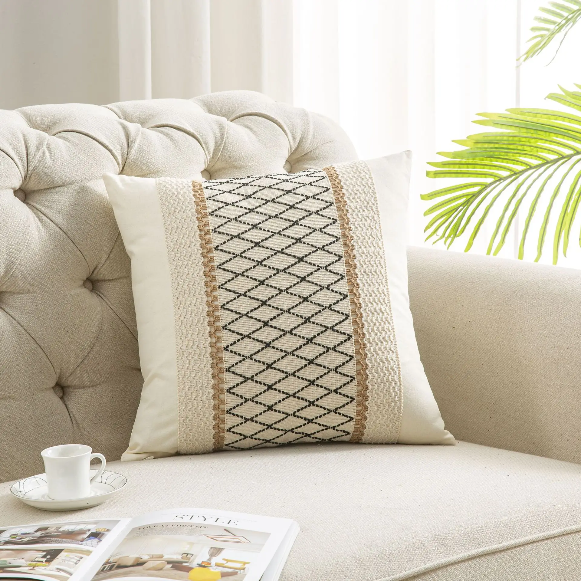New Cotton Linen Boho Pillow Crossbody Sofa Decor - Image 2