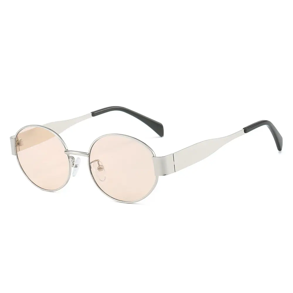 Black Round Metal Sunglasses for Men Women - Image 10