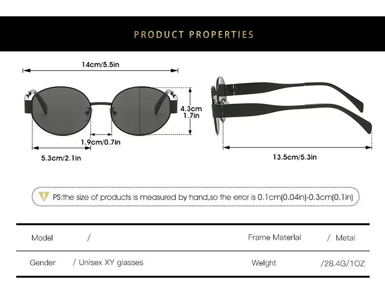 Black Round Metal Sunglasses for Men Women β feature 5