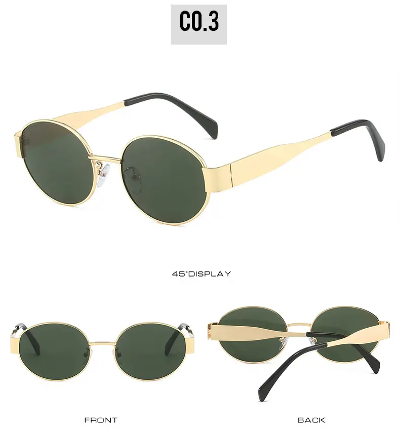 Black Round Metal Sunglasses for Men Women β feature 9