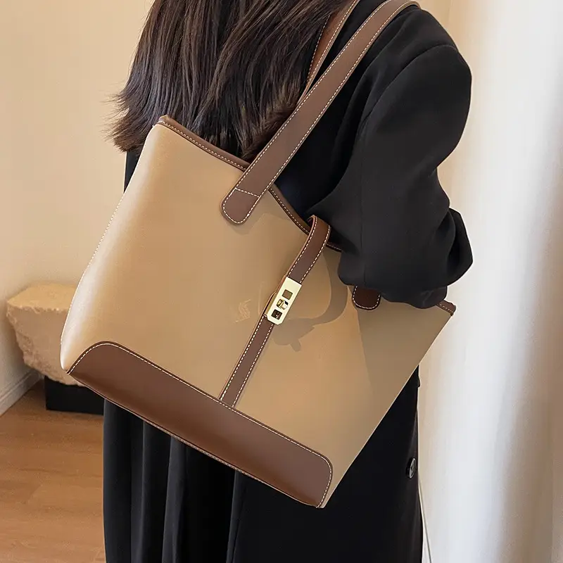 Women's Large Capacity Leather Tote Bag Shoulder Bag - Image 2