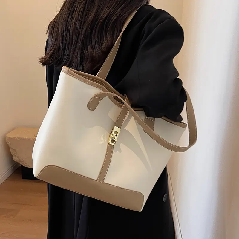 Women's Large Capacity Leather Tote Bag Shoulder Bag - Image 4